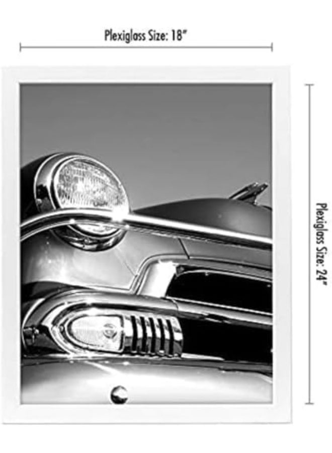 Americanflat 18x24 Poster Frame with Polished Plexiglass  White Picture Frame  Wide Photo Frames Made of Engineered Wood for Vertical or Horizontal Wall Display  Epic Collection  White - Image 3