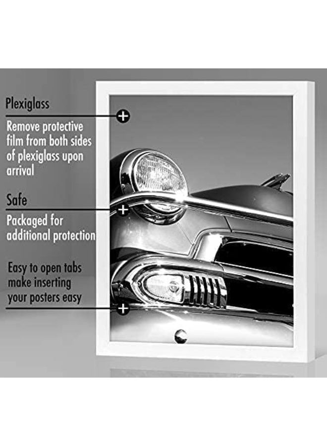 Americanflat 18x24 Poster Frame with Polished Plexiglass  White Picture Frame  Wide Photo Frames Made of Engineered Wood for Vertical or Horizontal Wall Display  Epic Collection  White - Image 2