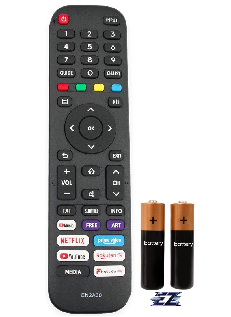 SmartGrist Remote Control Suitable for Hisense 4K UHD TV EN2A30 55A7300F 65A7300F 43AE7200F 50AE7200F 55AE7200F 65AE7200F 55AE7400 65AE7400 43A7500F 6500F 65A7500F 6500F A7500 with battery - Image 1