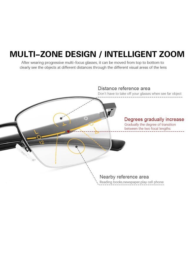 YIMI Progressive Photochromic Multifocus Reading Glasses Spring Hinge Sun Readers Computer Anti Eyestrain Eyeglasses for Men Women - Image 2