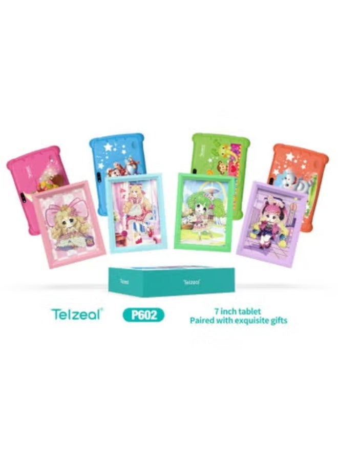 Telzeal P602 Android Tablet for Kids – 7-Inch HD 1024x600 Display, 4GB RAM, 128GB ROM, Dual Cameras, Wi-Fi – Lightweight Compact Design in Blue – 3000mAh Battery – Includes Free Stylus, Screen Protector & Protective Case – Ideal for Learning, Travel & Entertainment - Image 2