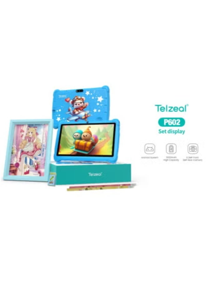 Telzeal P602 Android Tablet for Kids – 7-Inch HD 1024x600 Display, 4GB RAM, 128GB ROM, Dual Cameras, Wi-Fi – Lightweight Compact Design in Blue – 3000mAh Battery – Includes Free Stylus, Screen Protector & Protective Case – Ideal for Learning, Travel & Entertainment - Image 5