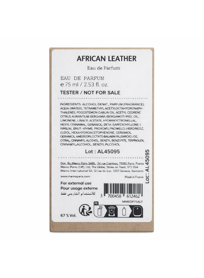 Memo Paris Tester  African Leather Eau De Parfum 75ml - Image 2