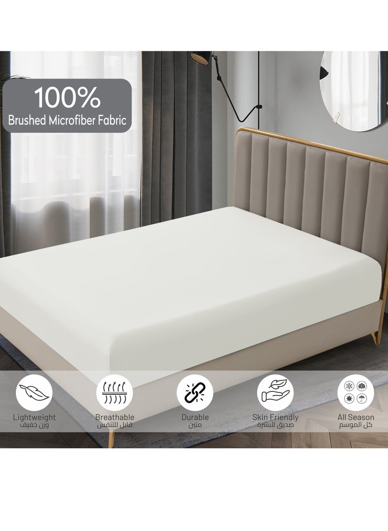Donetella - Bedding Fitted Sheet - Fits 180x200 Cm For King Bed - 3 Pcs (1 Fitted Sheet and 2 Pillowcases) - 35 Cm Deep Pocket - Solid Bed Sheet - Image 1