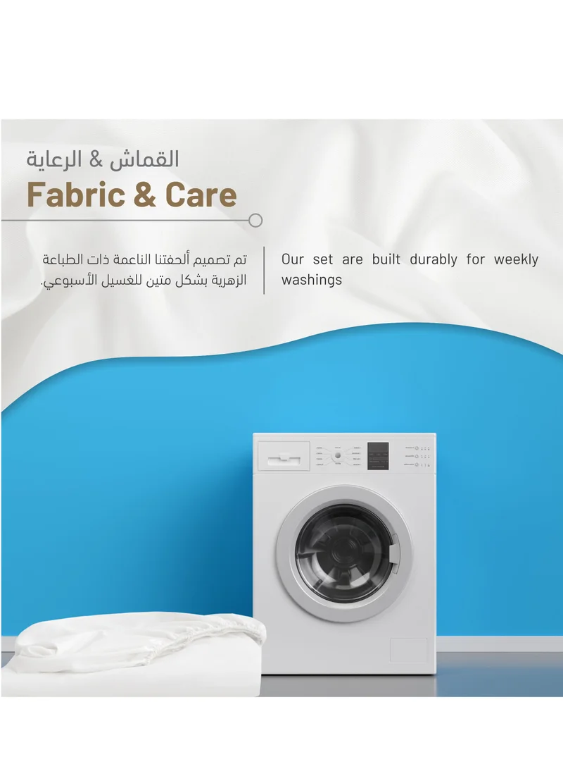 Donetella Bedding Fitted Sheet - Fits 180x200 Cm For King Bed - 3 Pcs (1 Fitted Sheet and 2 Pillowcases) - 35 Cm Deep Pocket - Solid Bed Sheet