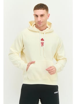 Men Sportswear Fit Long Sleeve Outdoor Hoodie, Cream