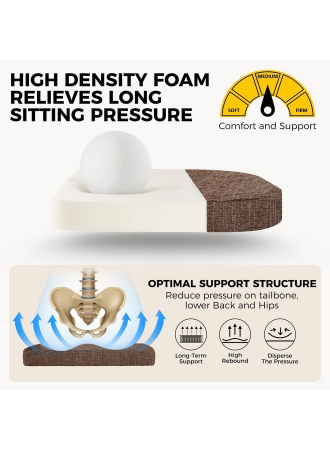 downluxe downluxe Indoor Chair Cushions for Dining Chairs, Soft and Comfortable Textured Foam Kitchen Chair Pads with Ties and Non-Slip Backing, 16" x 16" x 2", Brown, 6 Pack  - Image 5