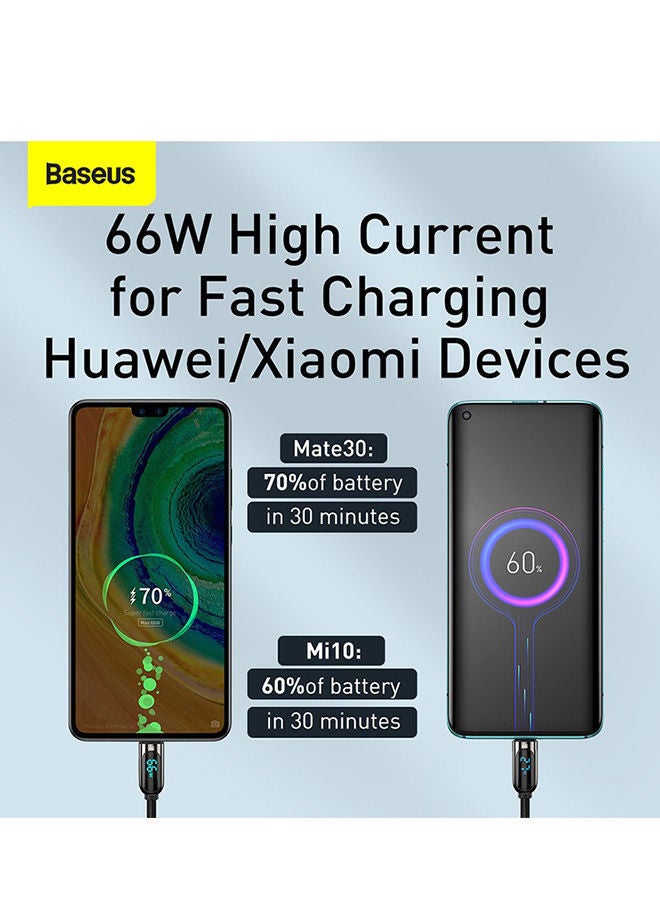 NIBEMINENT USB To Type C 66W Digital Display Fast Charging Data Cable 2m Black - Image 4