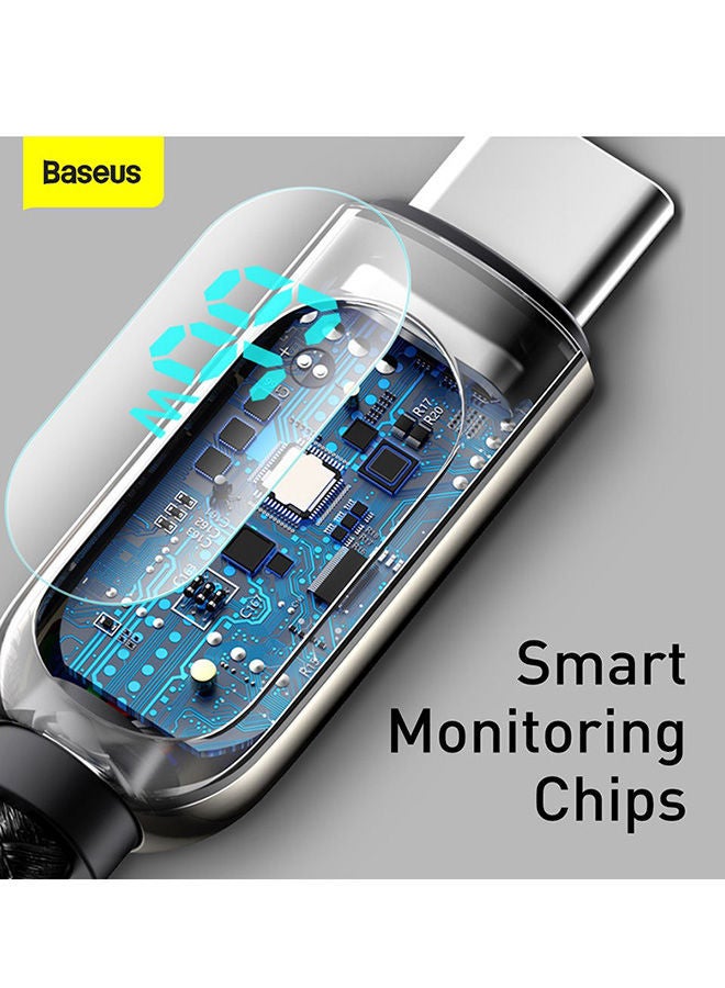 NIBEMINENT USB To Type C 66W Digital Display Fast Charging Data Cable 2m Black - Image 5