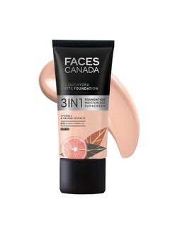Facescanada Faces Canada All Day Hydra Matte Foundation ; 3In1 Foundation + Moisturizer + Spf 30 ; 24 Hr Aloe Hydration & Vitamin C ; 10Hr Long Wear ; Medium To High Buildable Coverage ; Rose Ivory 011 ; 25Ml  - Image 2