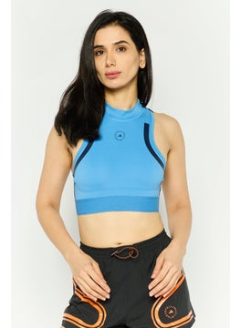 adidas By Stella McCartney Women Sportswear Fit Sleeveless Training Sports Bra, Blue  - Image 1