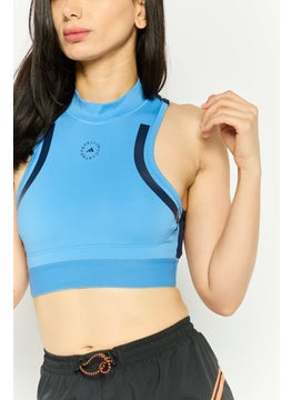 adidas By Stella McCartney Women Sportswear Fit Sleeveless Training Sports Bra, Blue  - Image 3