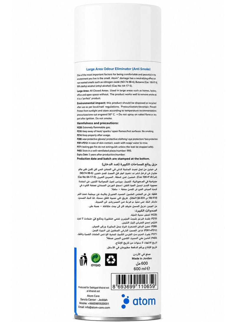 Atom: Anti Smoke & Odor ِEliminator  – 600ml - New Design - Image 2