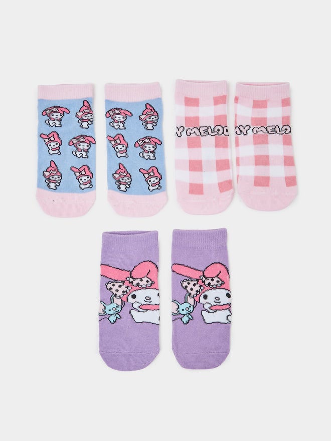 Styli Pack of 3 - Girls My Melody Socks - Image 1