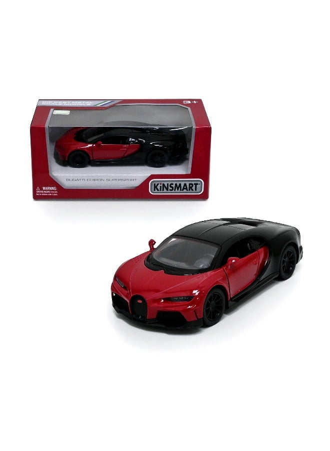 Kinsmart سيارة لعبة بوجاتي شيرون سوبر سبورت بمقياس 1:38 مع أبواب قابلة للفتح وآلية سحب للخلف مصنوعة من سبائك المعدن - Image 1