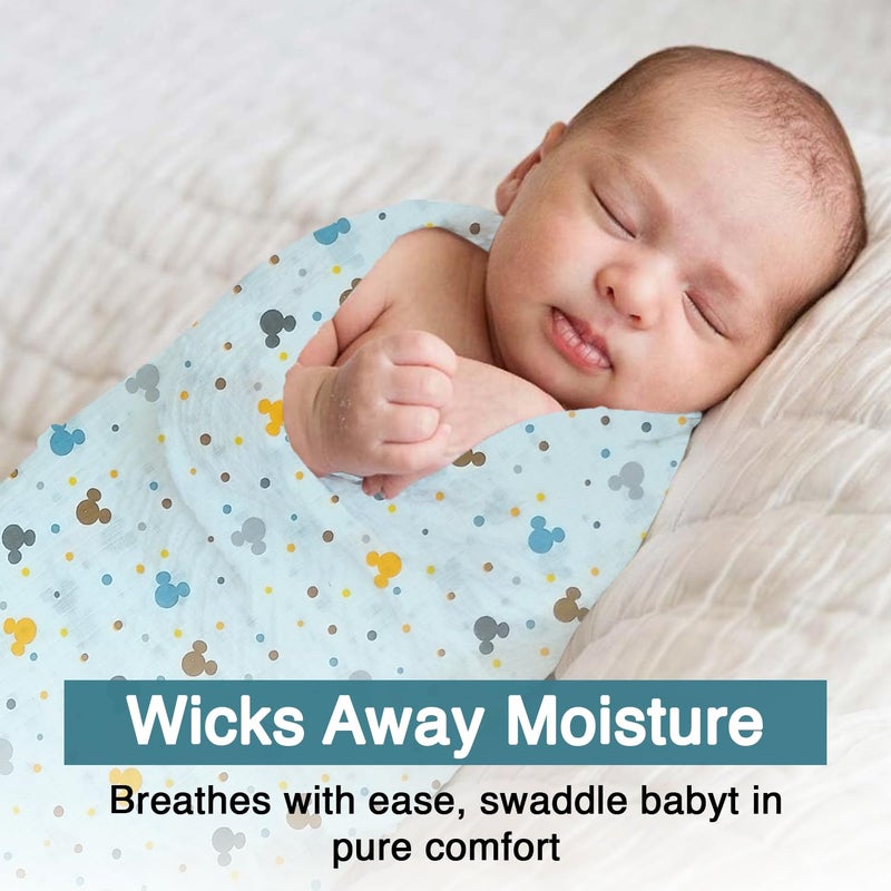 ZIKKU Baby Muslin Swaddle Wraps (Set of 3) - 100% Cotton, Ultra-Soft, Breathable & Multi-Purpose Baby Blankets - Large 115x95 cm, Ideal for Newborns, Infants & Toddlers - Image 3