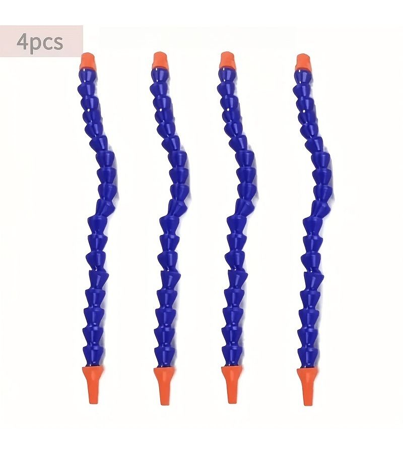4 Pcs Plastic Adjustable Coolant Hose With Long Threaded Round Nozzle Universal Fit For Lathe Milling CNC Machine Cooling Systems Flexible Coolant Tube Suitable For Water And Oil - Image 2