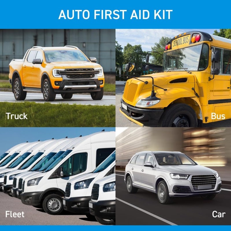 BrightCare First Aid Kit for Car Truck or Fleet Vehicles  100 Piece Auto Emergency Kit with Water Resistant Case OSHA Compliant for Roadside Emergency Compact Roadside Emergency Kit - Image 3
