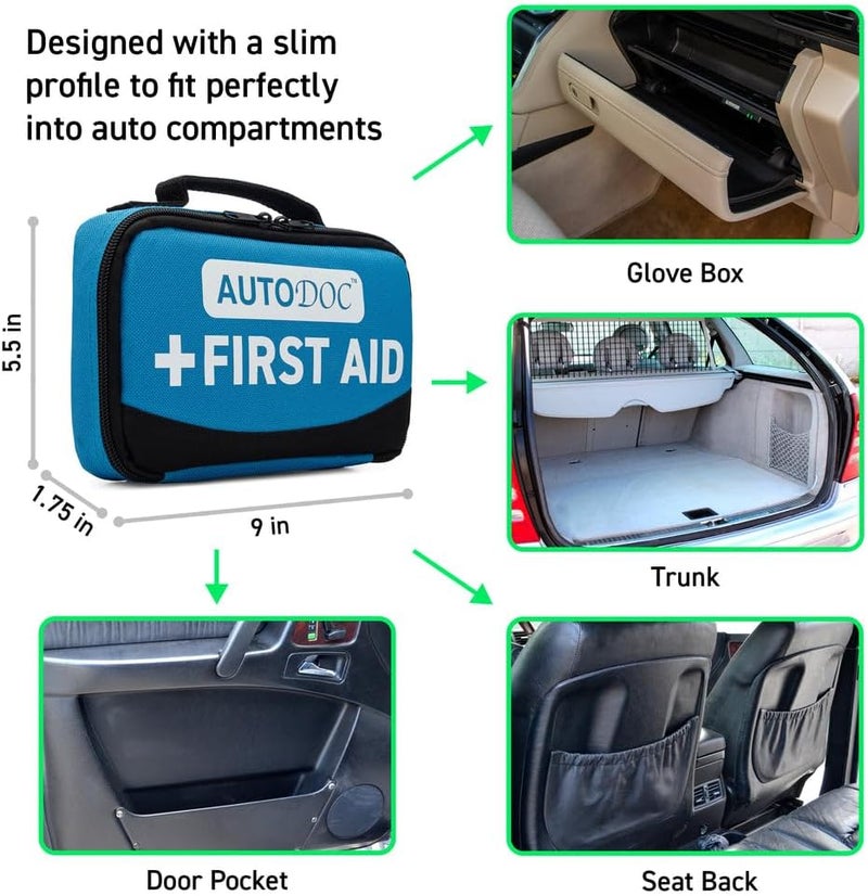 BrightCare First Aid Kit for Car Truck or Fleet Vehicles  100 Piece Auto Emergency Kit with Water Resistant Case OSHA Compliant for Roadside Emergency Compact Roadside Emergency Kit - Image 2