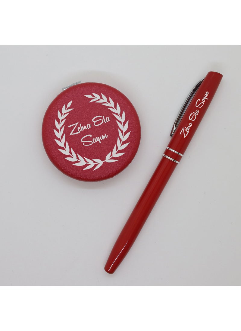 Ada Lazer Personalized Pen + Mirror Set Red  - Image 1