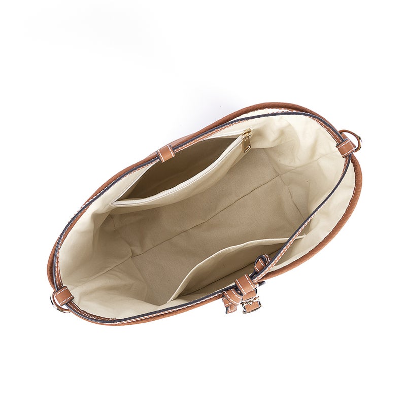 Export Korean Designer Women'S Handmade Vintage Cowhide Bucket Bag Litchi Pattern Drawstring Commuter Bucket Bag - Image 4