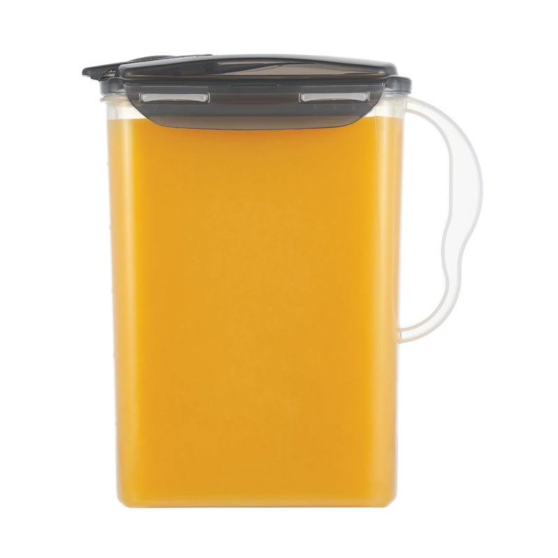 LocknLock Aqua Fridge Door Water Jug with Handle BPA Free Plastic Pitcher with Flip Top Lid Perfect for Making Teas and Juices, 3 Quarts, Gray - Image 1