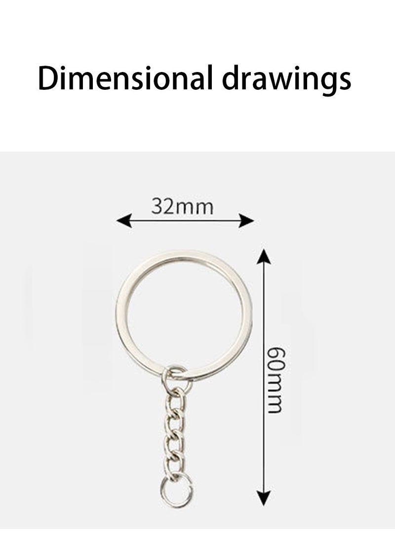 حزمة 50 من حلقات المفاتيح المعدنية، حلقات متفرقة لصنع سلاسل المفاتيح، حلقات حامل مفاتيح متينة - Image 5
