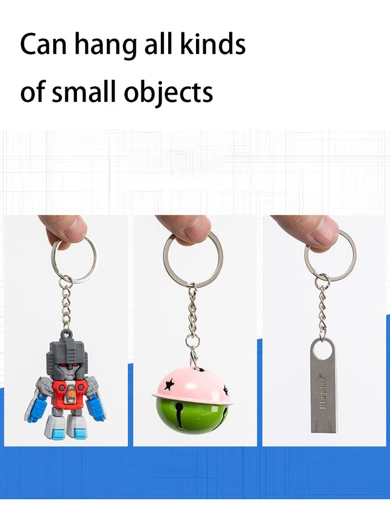 حزمة 50 من حلقات المفاتيح المعدنية، حلقات متفرقة لصنع سلاسل المفاتيح، حلقات حامل مفاتيح متينة - Image 4