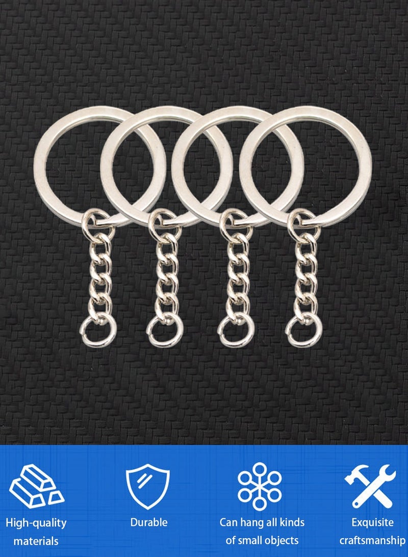 حزمة 50 من حلقات المفاتيح المعدنية، حلقات متفرقة لصنع سلاسل المفاتيح، حلقات حامل مفاتيح متينة - Image 2