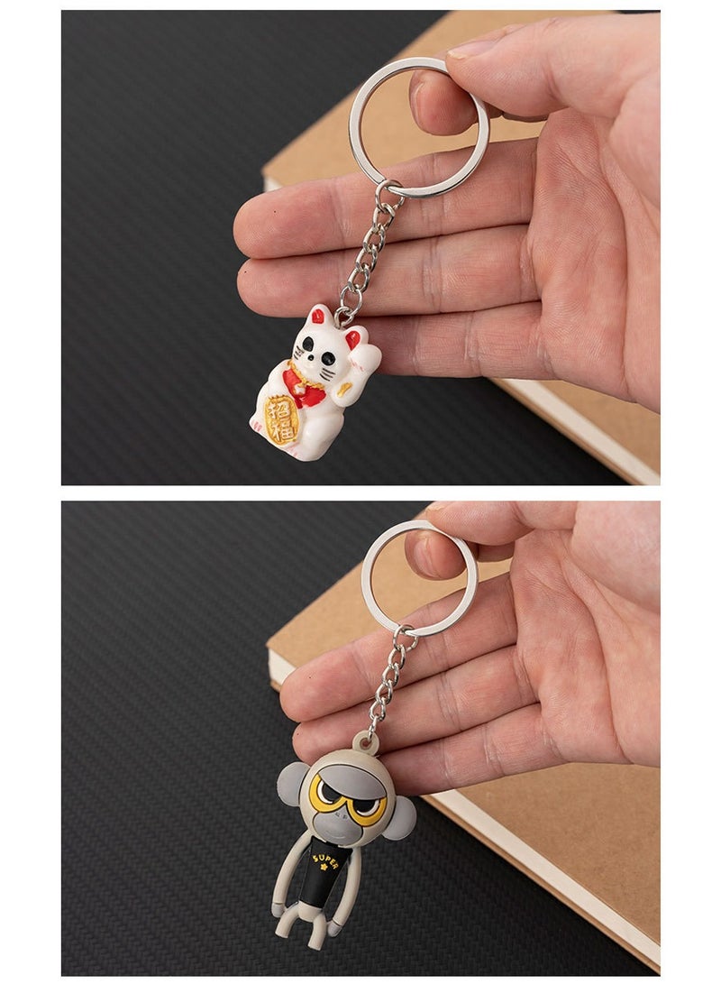 حزمة 50 من حلقات المفاتيح المعدنية، حلقات متفرقة لصنع سلاسل المفاتيح، حلقات حامل مفاتيح متينة - Image 3