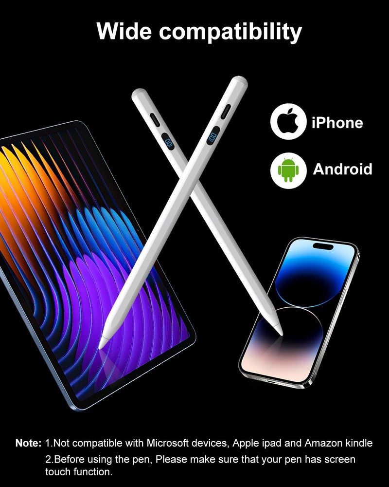 مصنع عالمياً قلم DIGIROOT العالمي المغناطيسي مع شاشة عرض طاقة LED، قلم مغناطيسي لأجهزة iPhone وأندرويد/أجهزة لوحية ونظام Harmony OS، متوافق مع سامسونج وهواوي وشاومي ولينوفو سهل العناية اليومية - Image 2