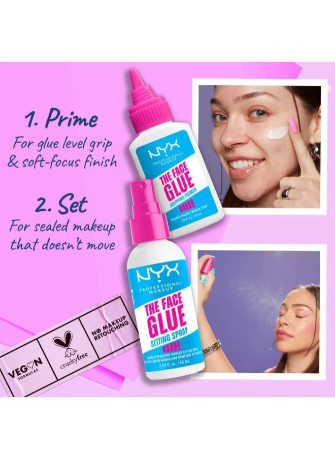 NYX PROFESSIONAL MAKEUP The Face Glue Setting Spray Makeup Setting Spray Up To 24 Hr Wear Transfer Resistant & Waterproof 60Ml