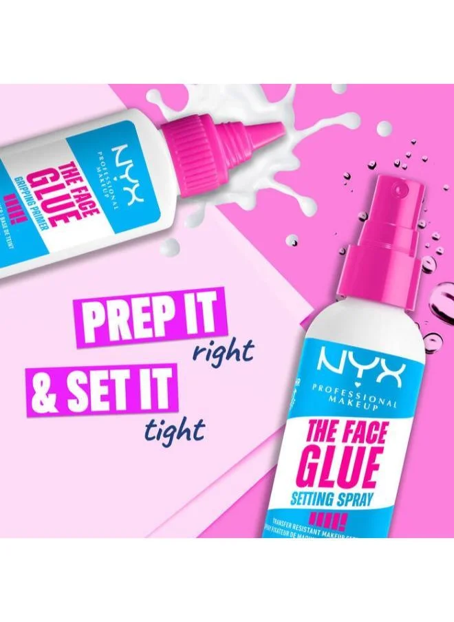 NYX PROFESSIONAL MAKEUP The Face Glue Setting Spray Makeup Setting Spray Up To 24 Hr Wear Transfer Resistant & Waterproof 60Ml