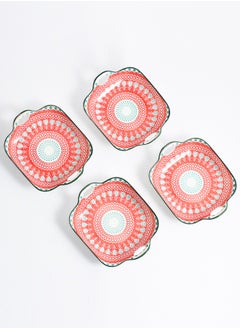 Shuer 4-Piece Hand Painted Ceramic Dinner Plates  23.7x19.6x5.2cm  - Image 2