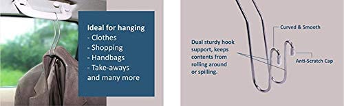 LIFE TIME Pack of 2 Car Hooks Headrest Hook Multi-Purpose Hangers for Clothing Handbags Groceries & Shopping Backseat Bag Orgainser Steel Hooks - Image 2
