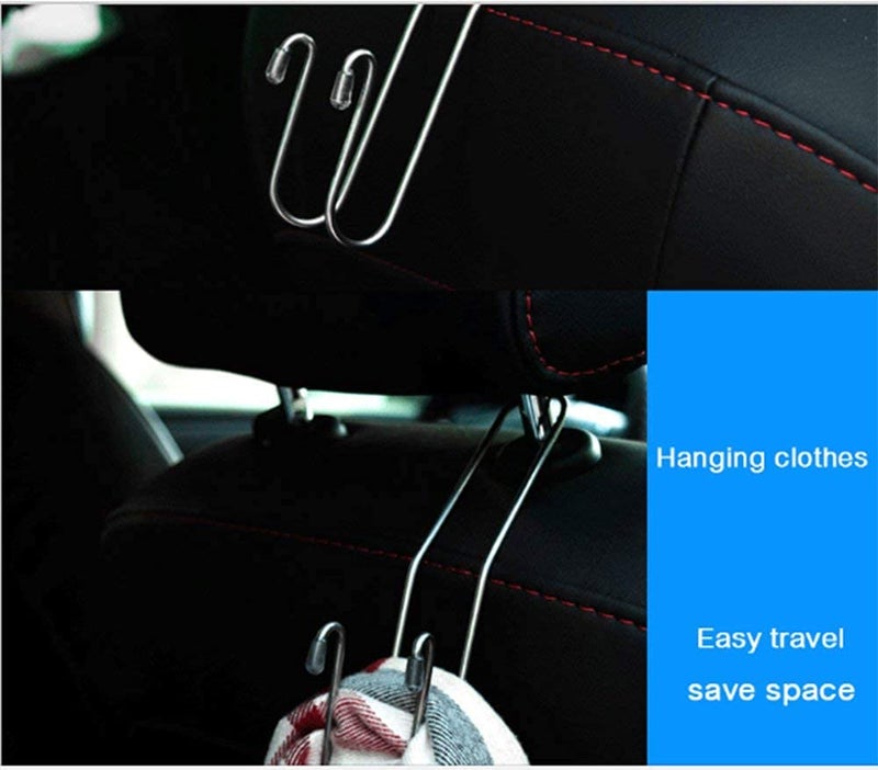 LIFE TIME Pack of 2 Car Hooks Headrest Hook Multi-Purpose Hangers for Clothing Handbags Groceries & Shopping Backseat Bag Orgainser Steel Hooks - Image 3