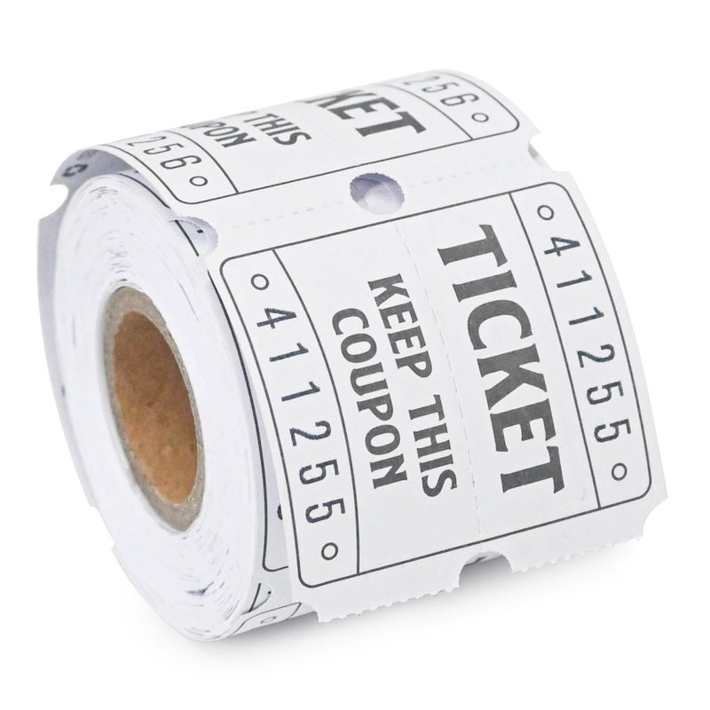 DGBDPACK 250 Raffle Tickets 5050 Double Roll Tickets for Raffles Carnival Door Prizes and Class Reward White - Image 2