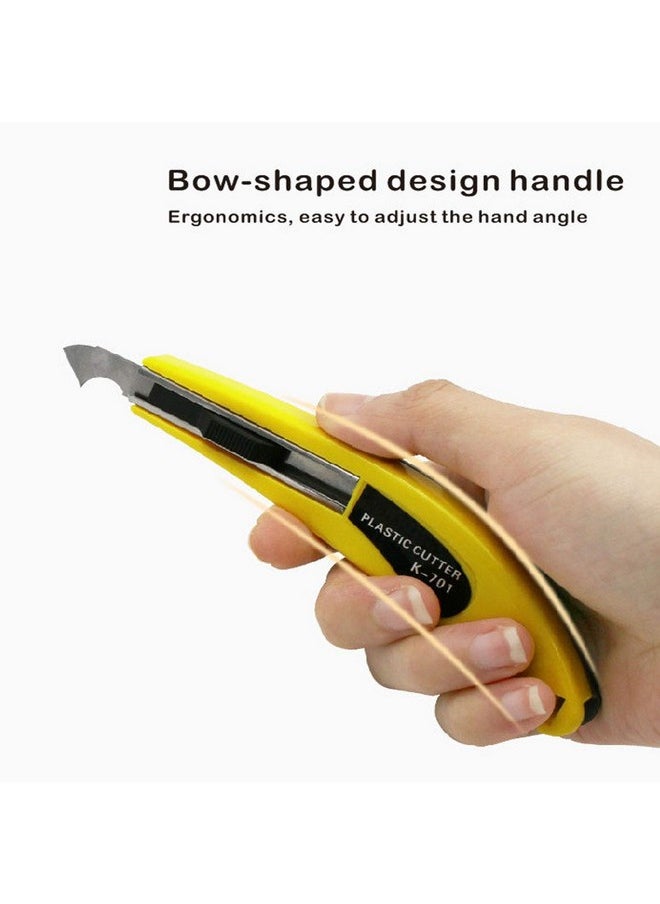 BAISALJI - Professional Acrylic Plexiglass Sheet Cutter Scoring Knife Tool With A Curved Handle It Is More Convenient To Use.One Handle 11 Blades.(Yellow) - Image 1