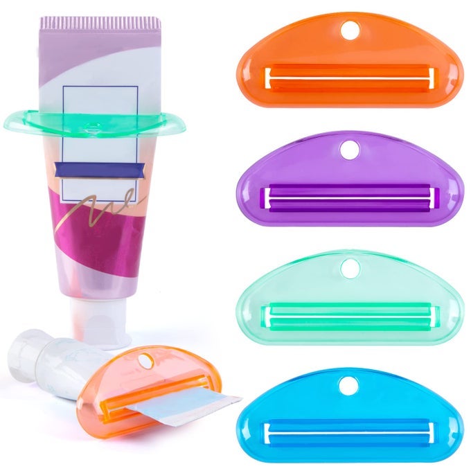 TOOTHPASTE TUBE SQUEEZER 4PCS TOOTHPASTE SQUEEZER ROLLER TOOL FOR BATHROOM HOME USE ASSORTED COLORS