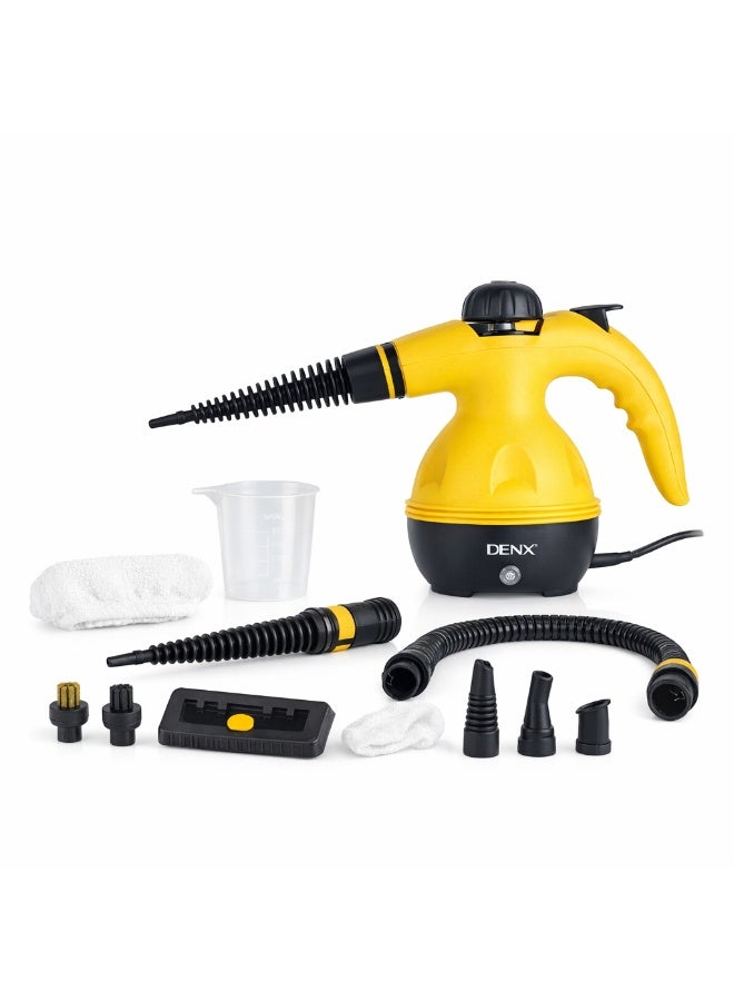 منظف بالبخار DX2563 DENX بقوة 1200 وات ضغط 300 كيلوباسكال متعدد الاستخدامات مع ملحقات سعة 350 مل