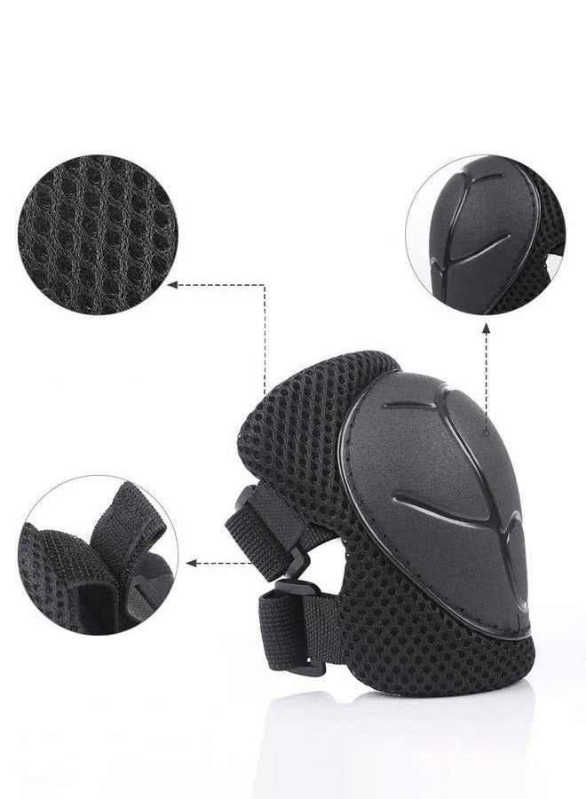 Hanayo 7 Pcs Kids Protective Gear Set Kids Helmet Pad Set Adjustable Kids Bike Helmet Toddler Helmets for Girls Boys Safety Protection Gear for Outdoor Sports(Black) - Image 5