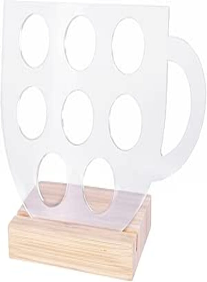 DuvinDD Small Coffee Pod Holder for Nespresso Original Line Capsule Holder Acrylic Coffee Pods Organizer with Wooden Base, Hold 8 Capsule Pods Storage for Countertop Coffee Corner