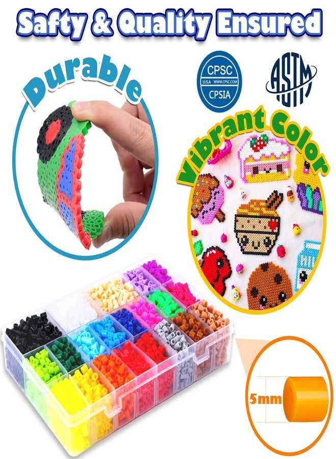 FUNZBO مجموعة خرز FUNZBO 5200 مقاس 5 مم - 24 لونًا | 66 تصميمًا، ألعاب حرفية لعيد الفصح للبنات من عمر 8 إلى 12 عامًا، فنون وحرف يدوية للأطفال من عمر 6 إلى 8 أعوام، هدايا للبنات والأولاد من عمر 5 إلى 12 عامًا - Image 4