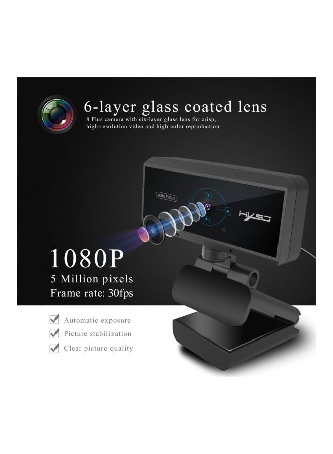 NIBEMINENT 1080P Auto Focus Webcam Black  - Image 3