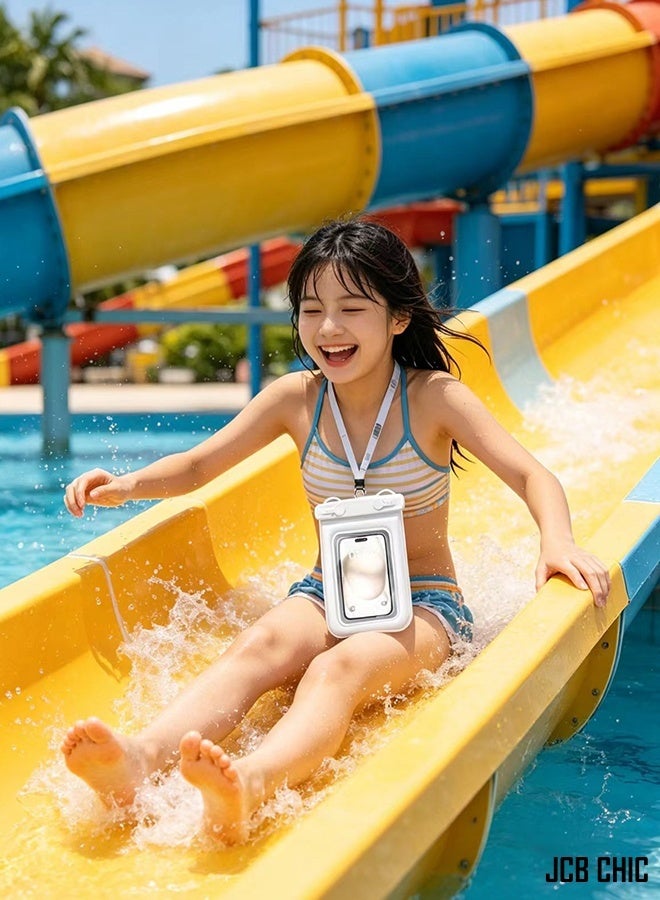 JCB CHIC IPX8 Waterproof Phone Pouch with Double Sealed Lock & Adjustable Crossbody Lanyard,Floating Universal Cell Phone Dry Bag for Water Park, Swimming, Beach, Boating - Image 1