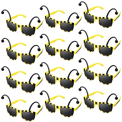 Bencailor Bencailor 12 Pcs Halloween Funny Glasses Novelty Sunglasses Photo Booth Props Cute Disguise Glasses Eyewear for Adult - Image 2