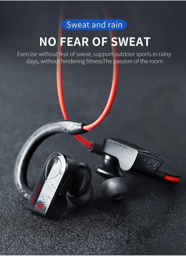 K98 Bluetooth Earphone, IPX7 Waterproof Neck Wireless Headset, Lightweight Noise Cancelling Hanging Earbuds, Sports Fitness Stereo Headphones For Smart Phones Tablet PC Notebook, (Black)