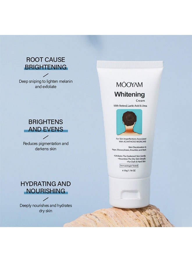 MOOYAM Whitening Cream With Retional,Lactic Acid & Urea - Dermatologist Tested Retinol Cream , Hyperpigmentation Removal Cream , For Dark Body Parts like Neck Ankles Knuckles Armpits 50g - Image 3