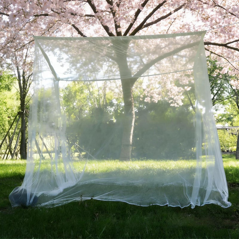 Comtelek Canopy Bed Curtains 4 Corners Mosquito Net Mosquiteros para Camas Bed Canopies Netting Bed Drapes Rectangular Mosquito Mesh for Patio Gothic Outdoor Travel Home Decorï¼ˆL75 X W35 X H63,1 Opening, Whiteï¼‰ - Image 5