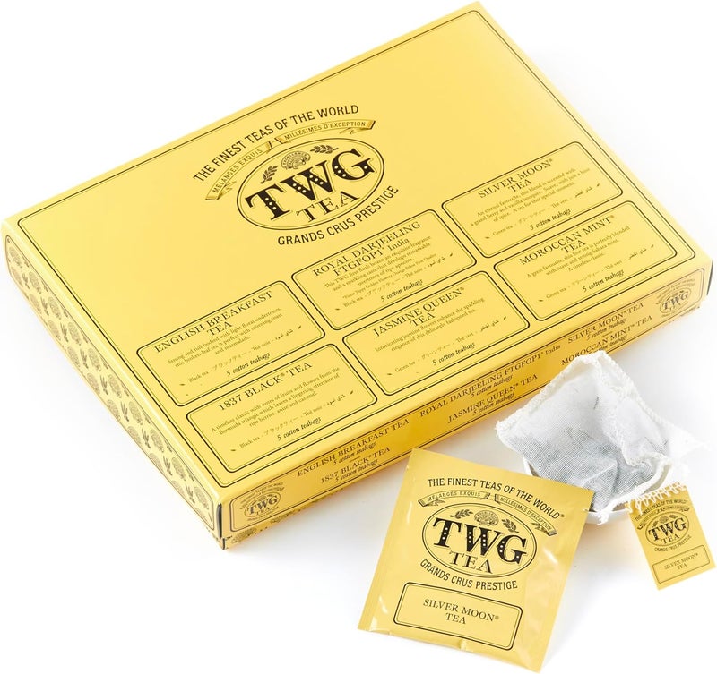 TWG Tea Empire Tea Selection Gift Set - 6 Exclusive Tea Blends with 30 Hand Sewn Cotton Tea Bags - Image 1